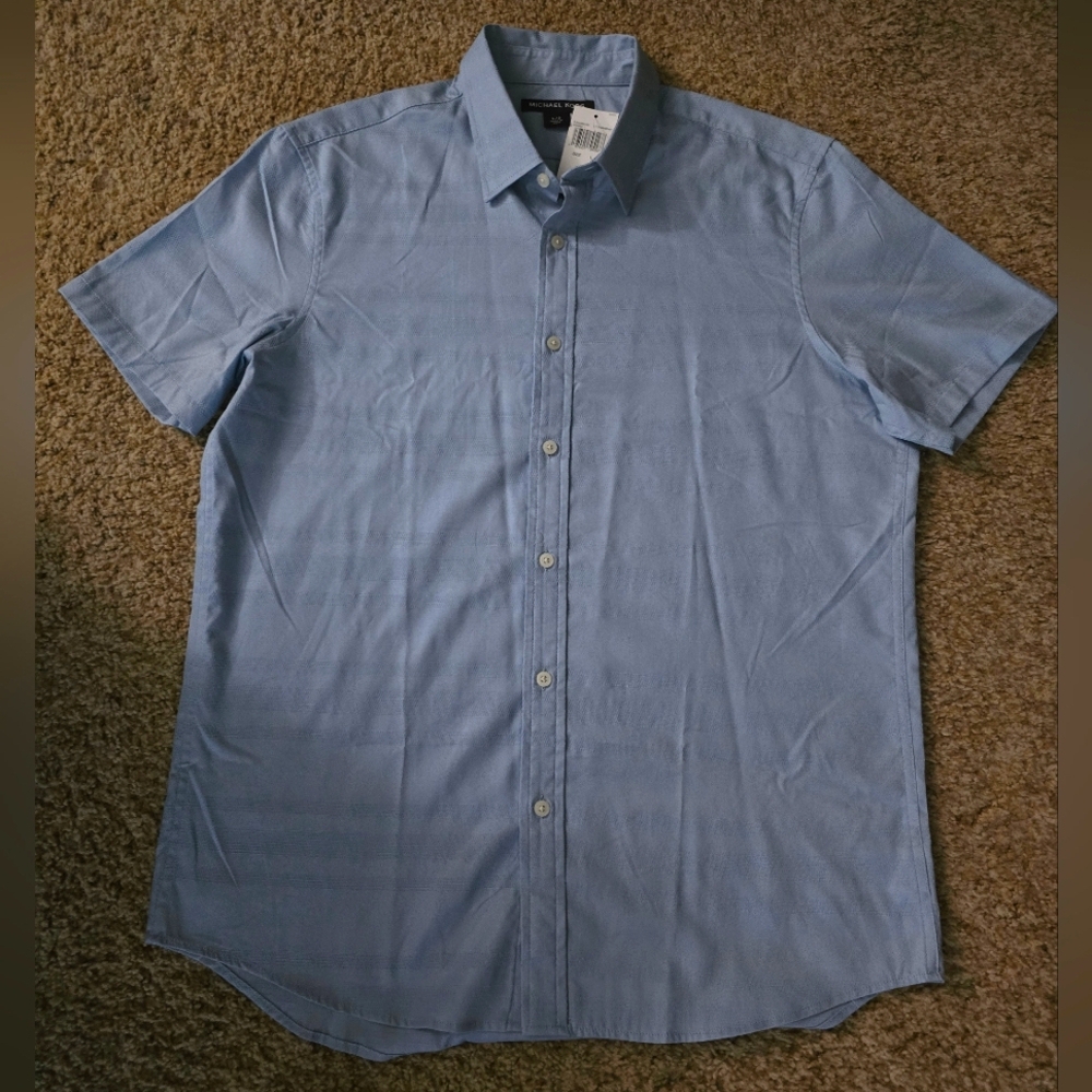Michael Kors Blue Casual Button Down Shirt
